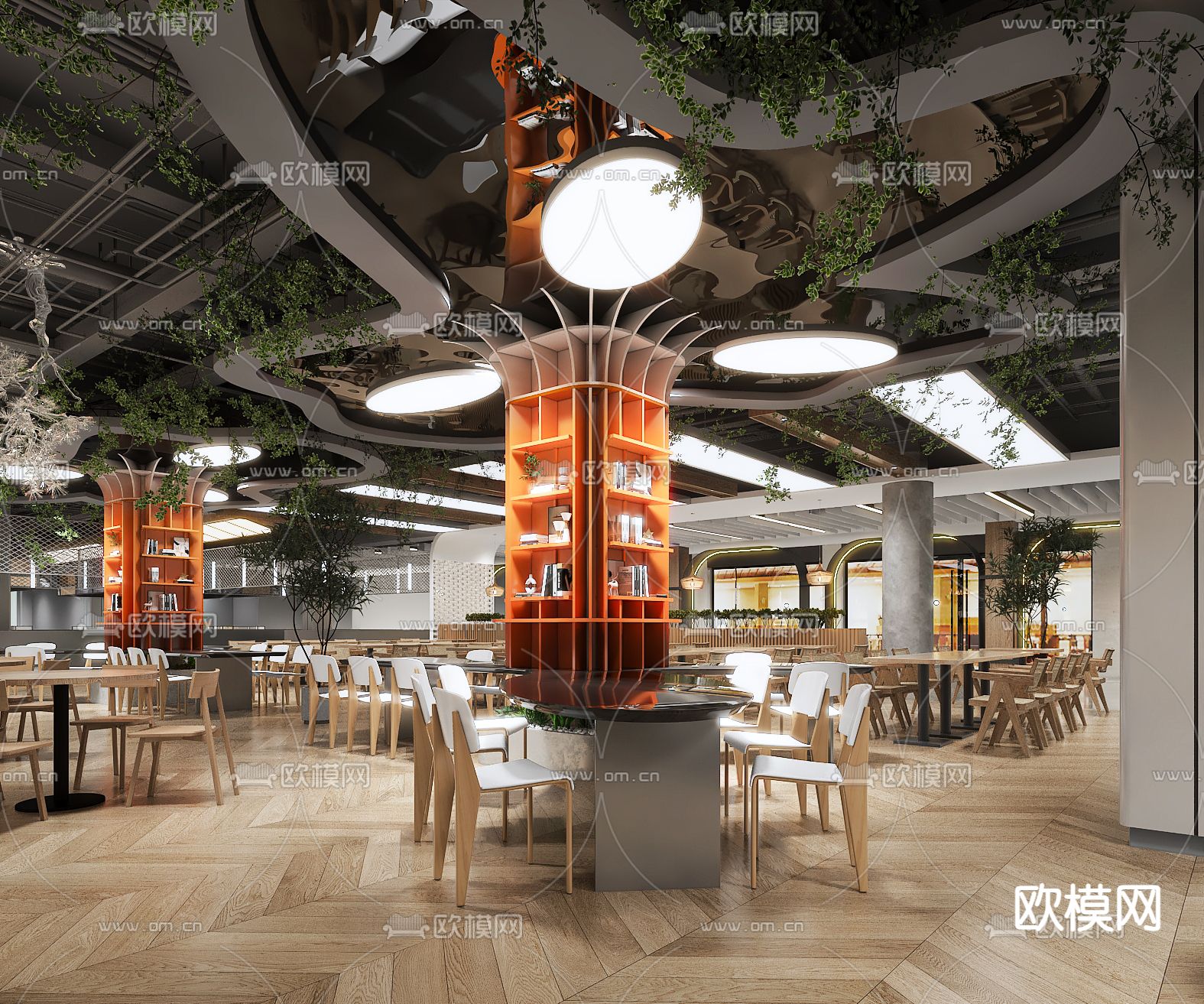 商场餐厅 快餐厅3d模型下载（渲染图2）