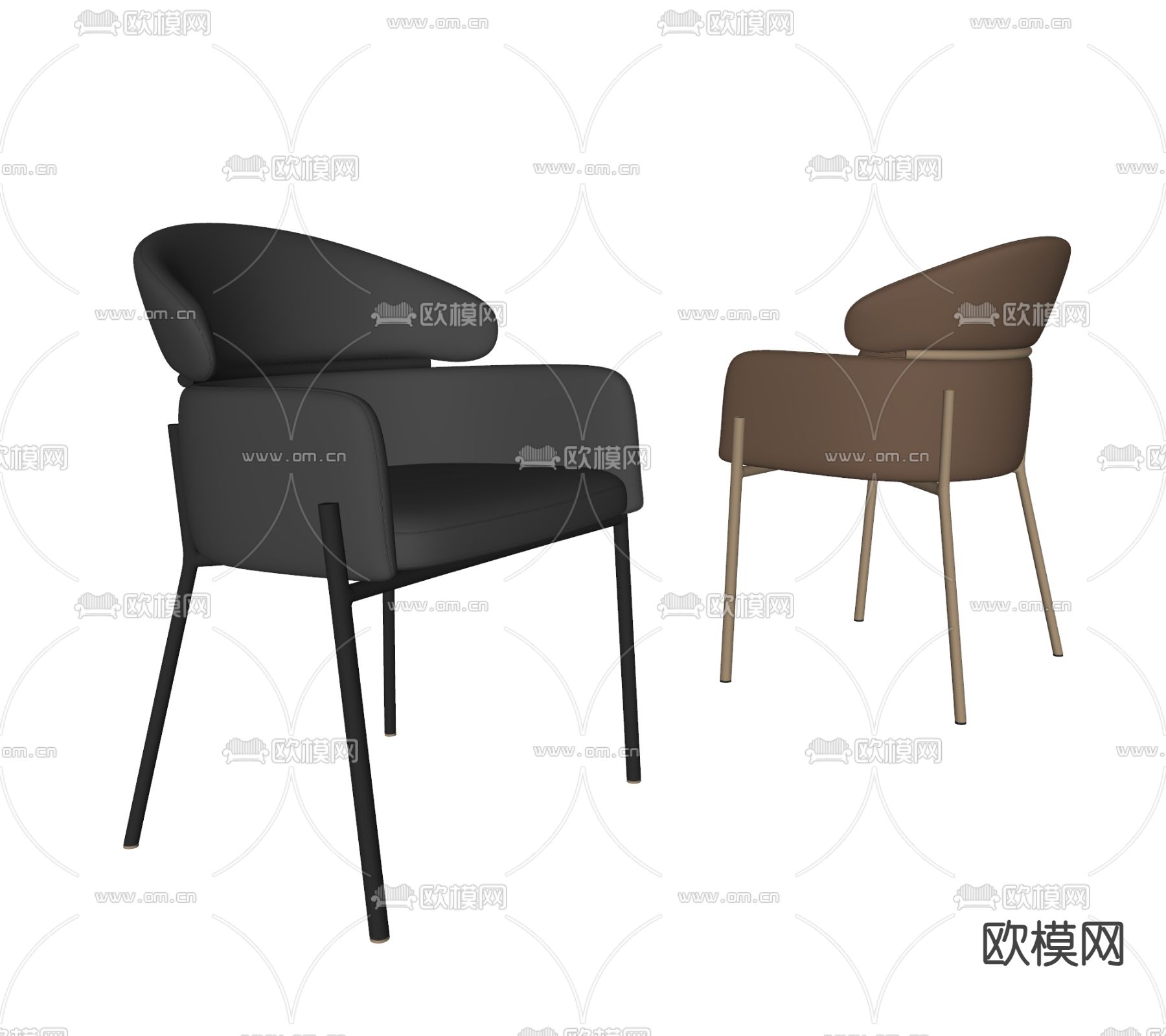 现代椅子 餐椅 单椅su模型下载（渲染图2）