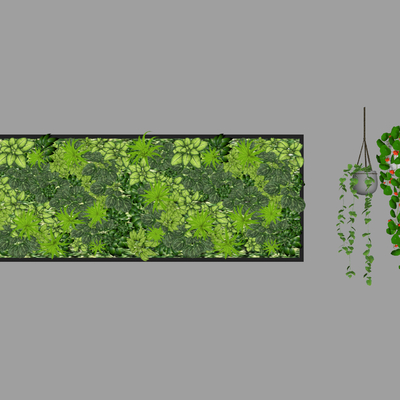  植物墙su模型 