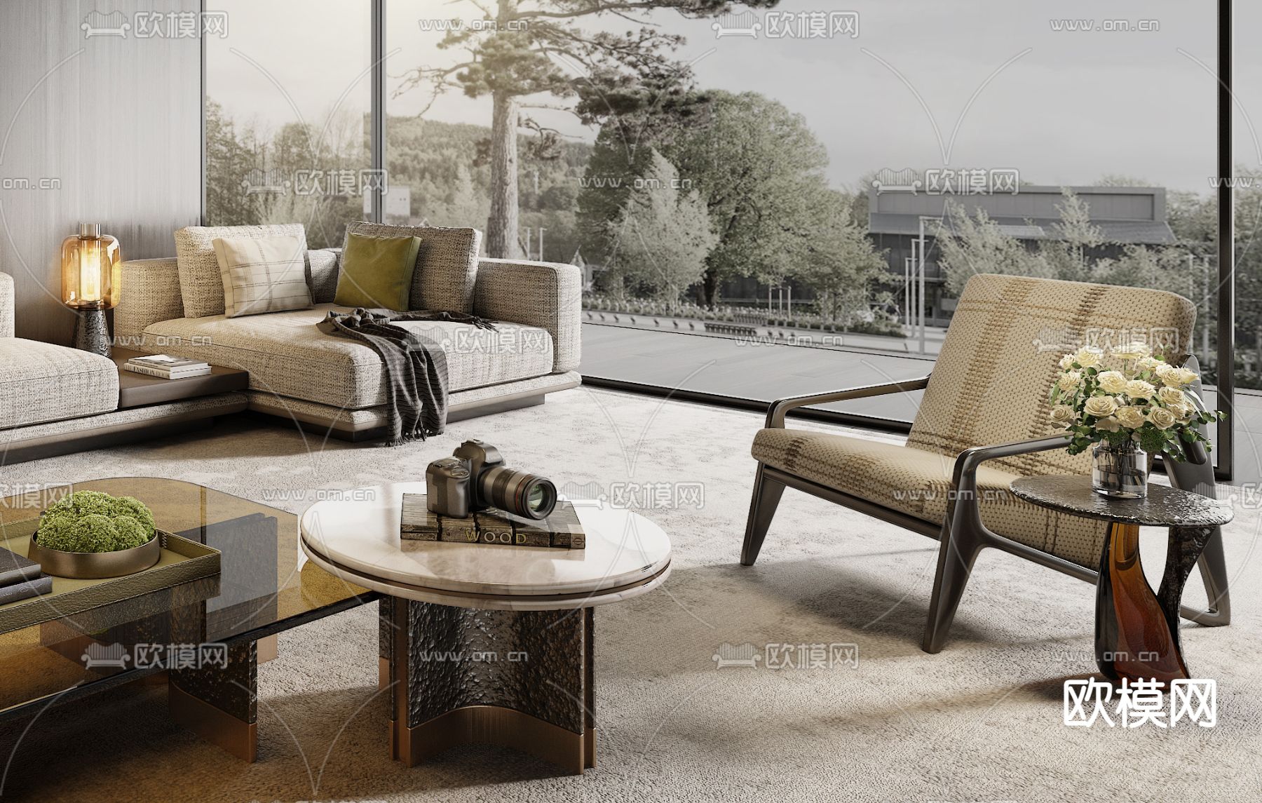 Minotti 组合沙发su模型下载（渲染图4）