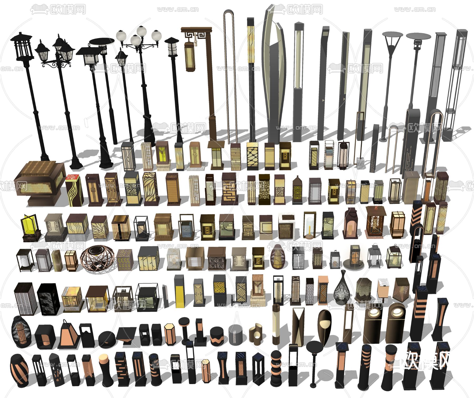 景观灯 庭院灯 草坪灯 路灯su模型