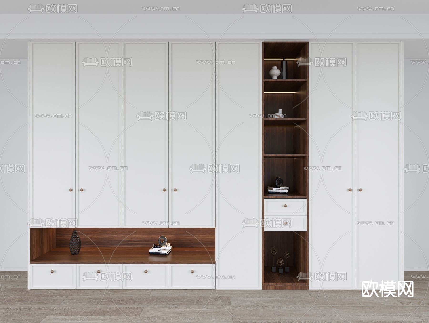 现代衣柜 装饰柜3d模型下载