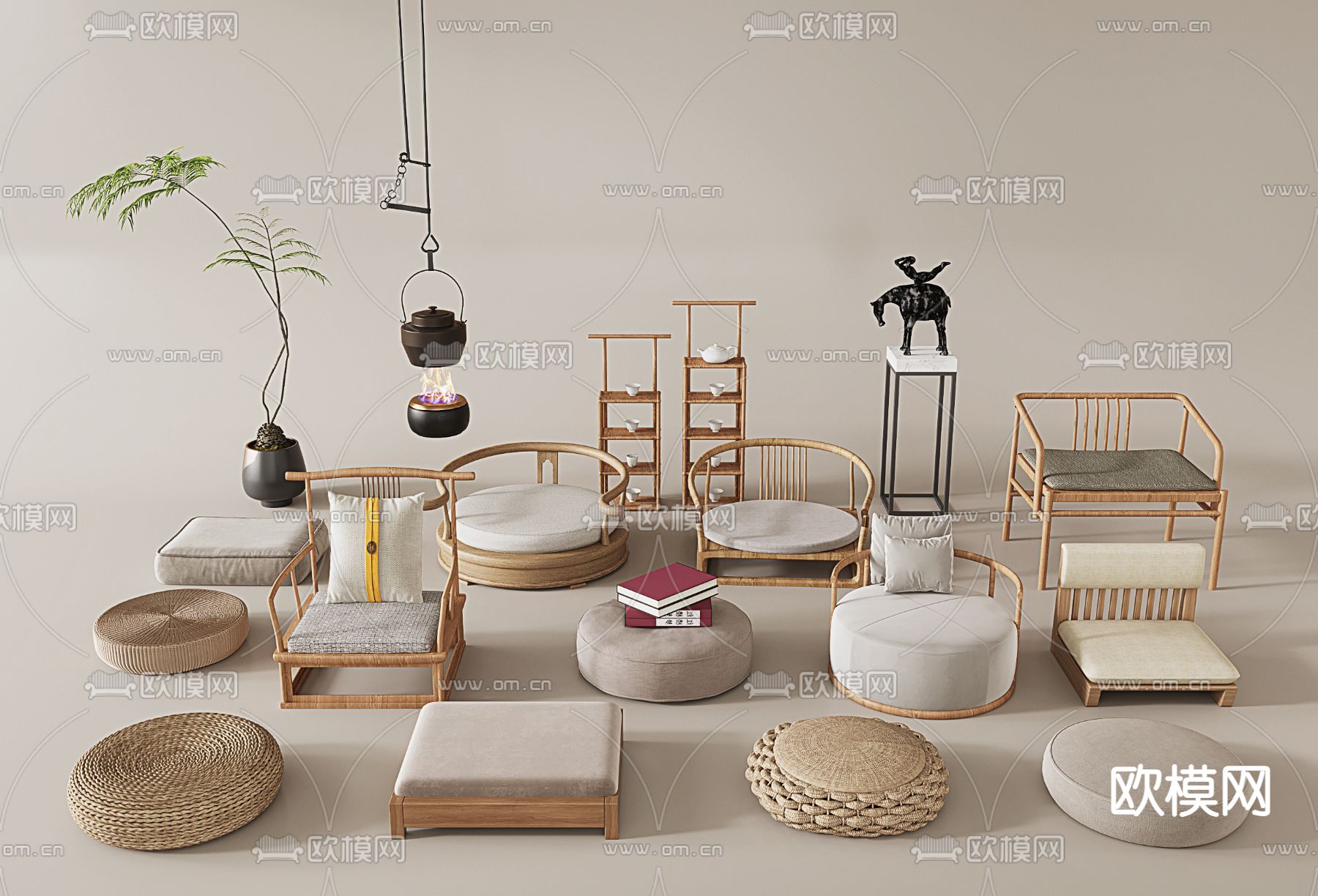 蒲团 坐垫 和室椅 矮凳子3d模型下载