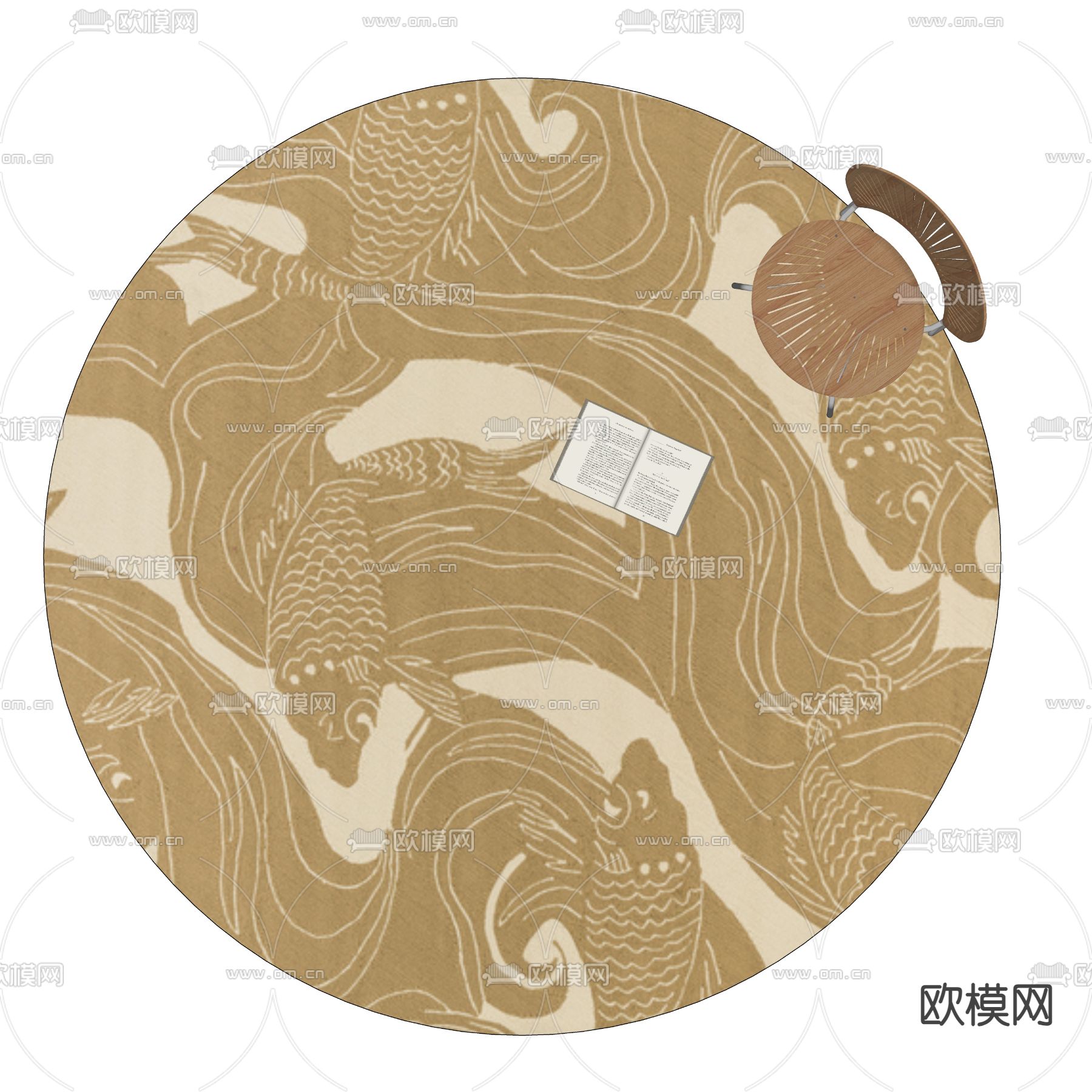 圆形地毯su模型下载（渲染图2）