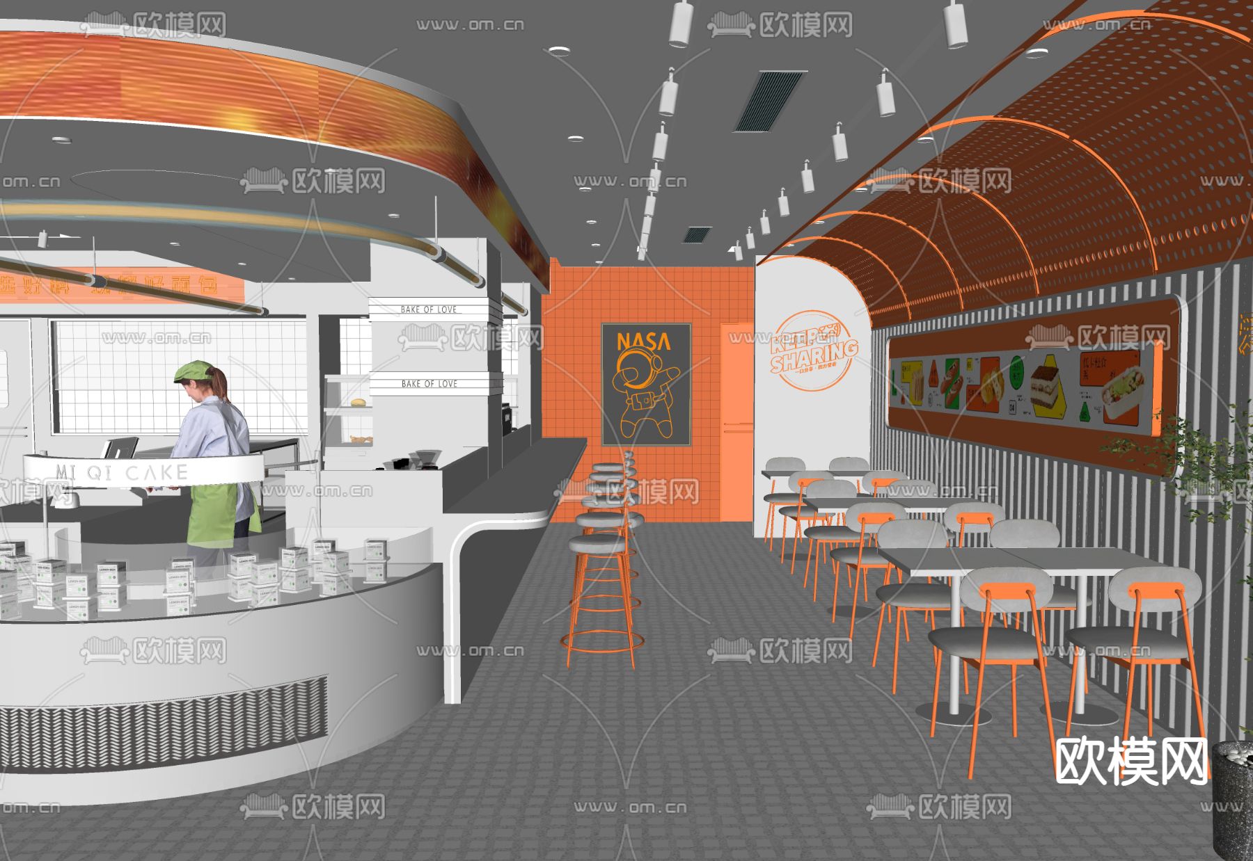 甜品面包店su模型下载（渲染图1）