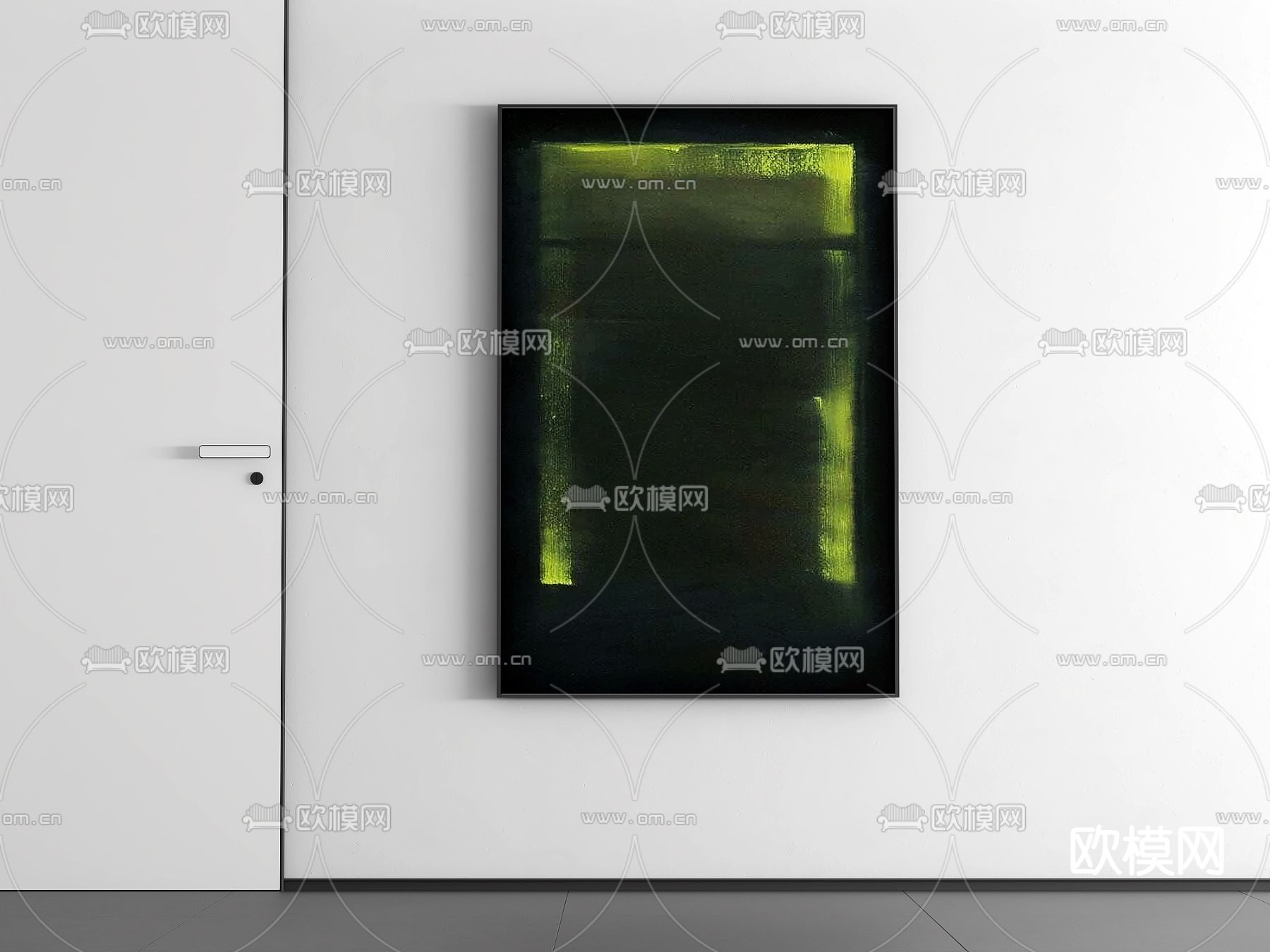 孟菲斯装饰画 挂画 抽象画3d模型下载（渲染图1）