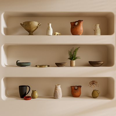  陶罐摆件su模型 