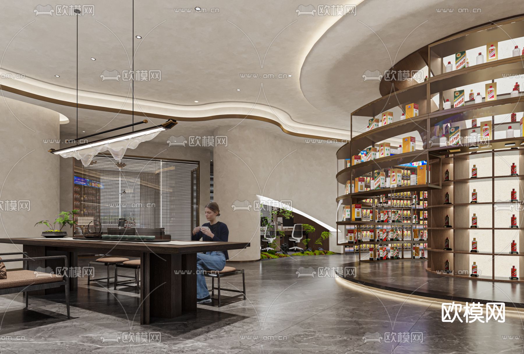 烟酒专卖店3d模型下载（渲染图2）