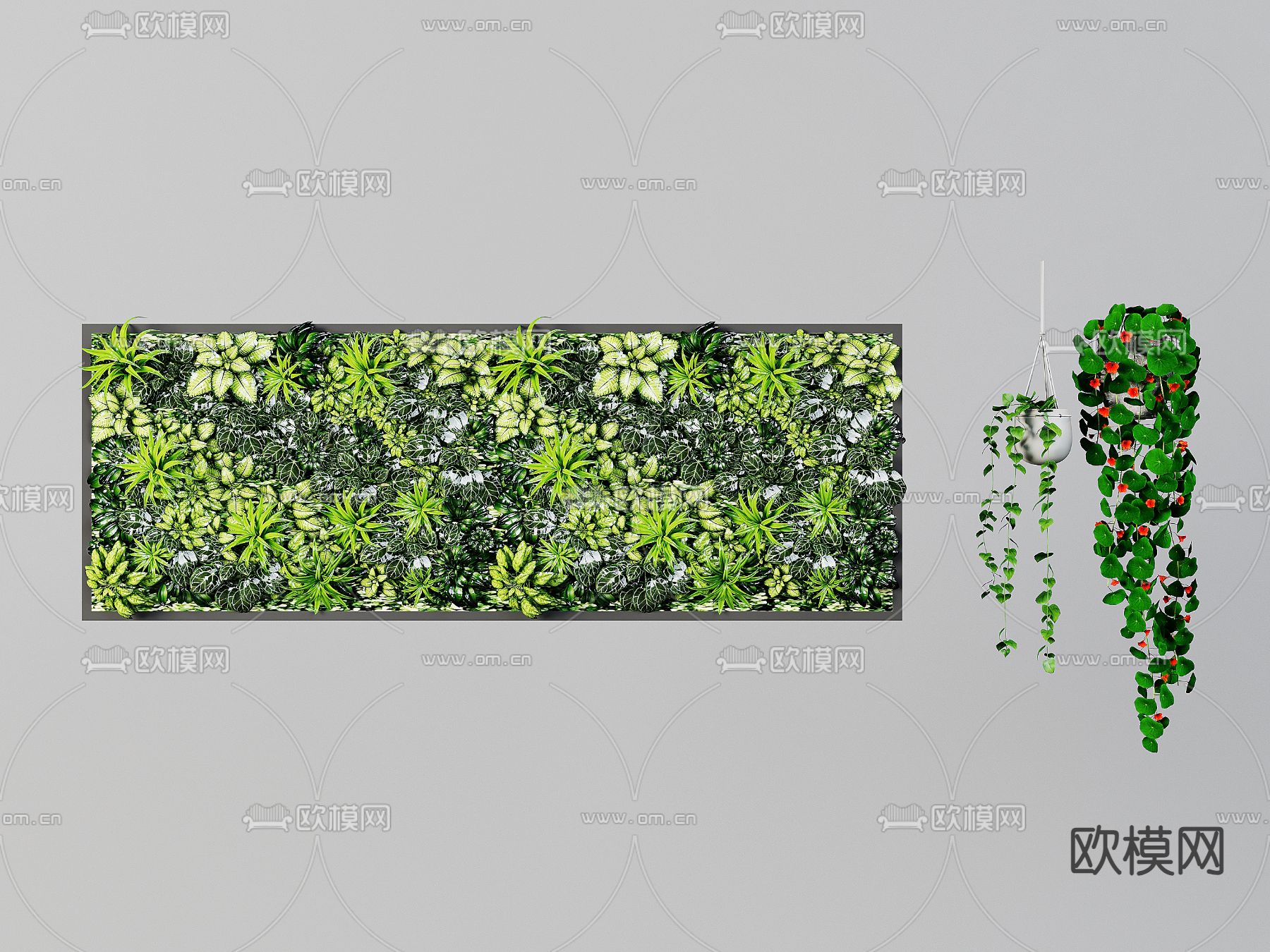 植物墙su模型下载（渲染图2）
