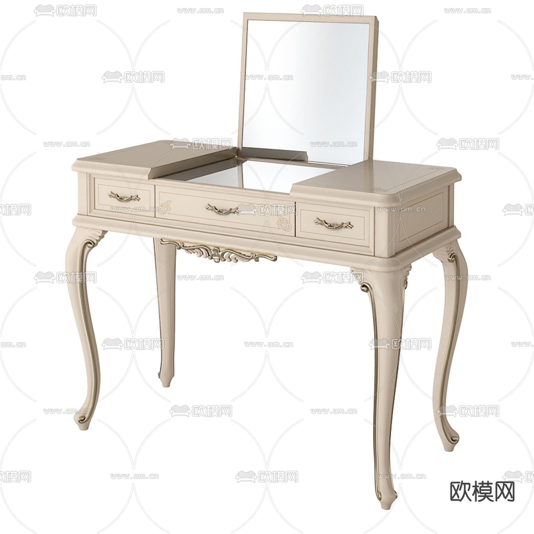 简欧梳妆台 化妆桌3d模型下载
