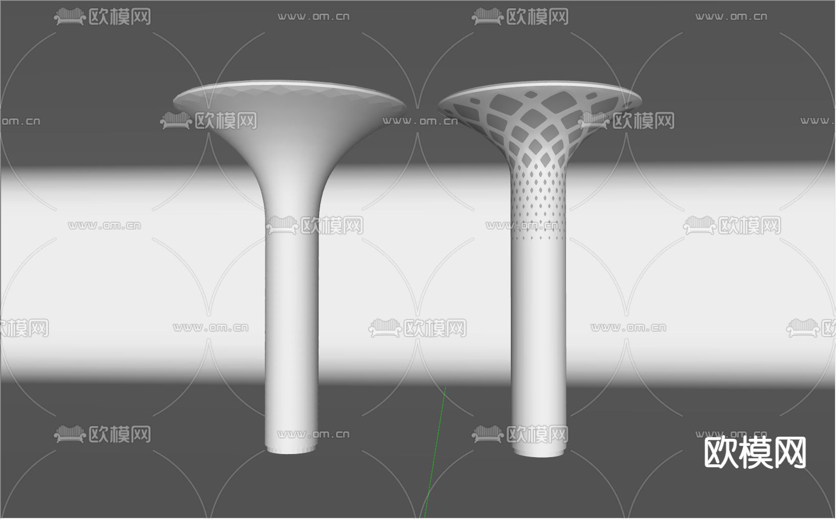 镂空灯柱 造型柱 穿孔铝板柱子su模型下载（渲染图1）