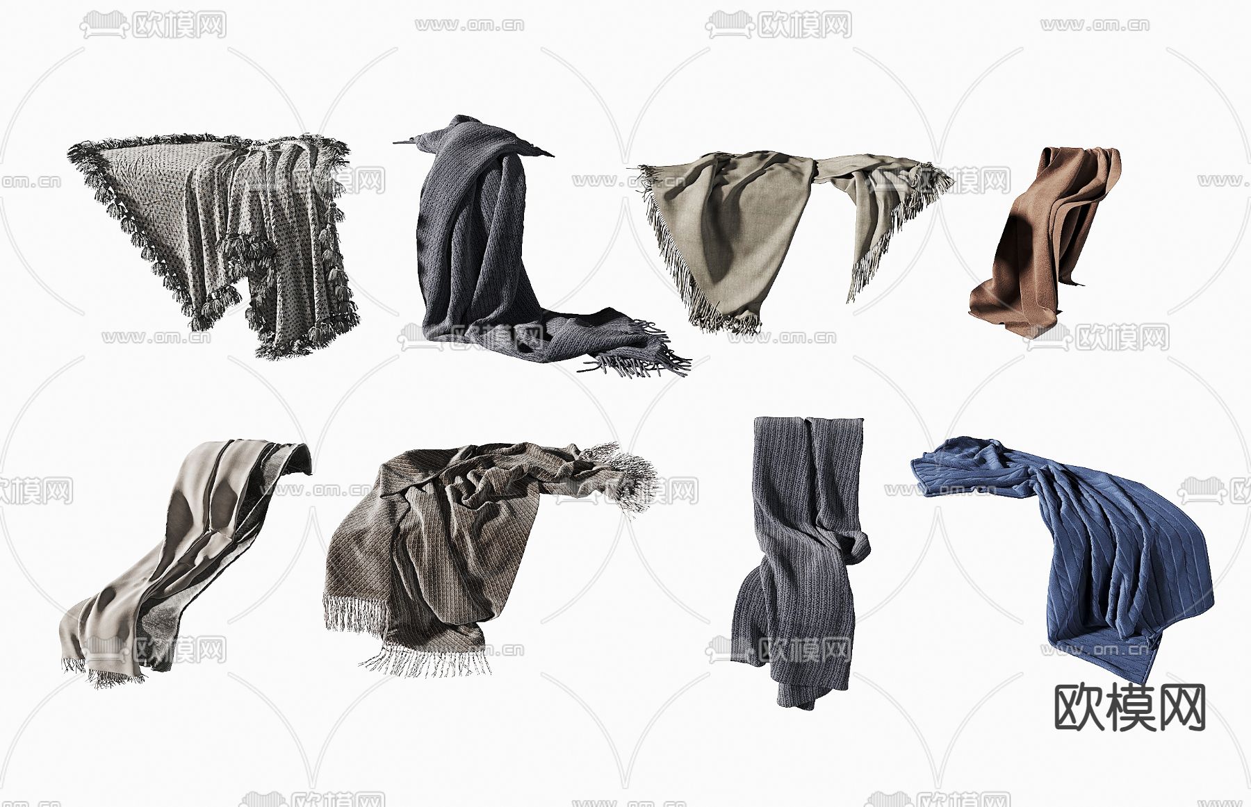 毛毯 毯子 搭布3d模型下载