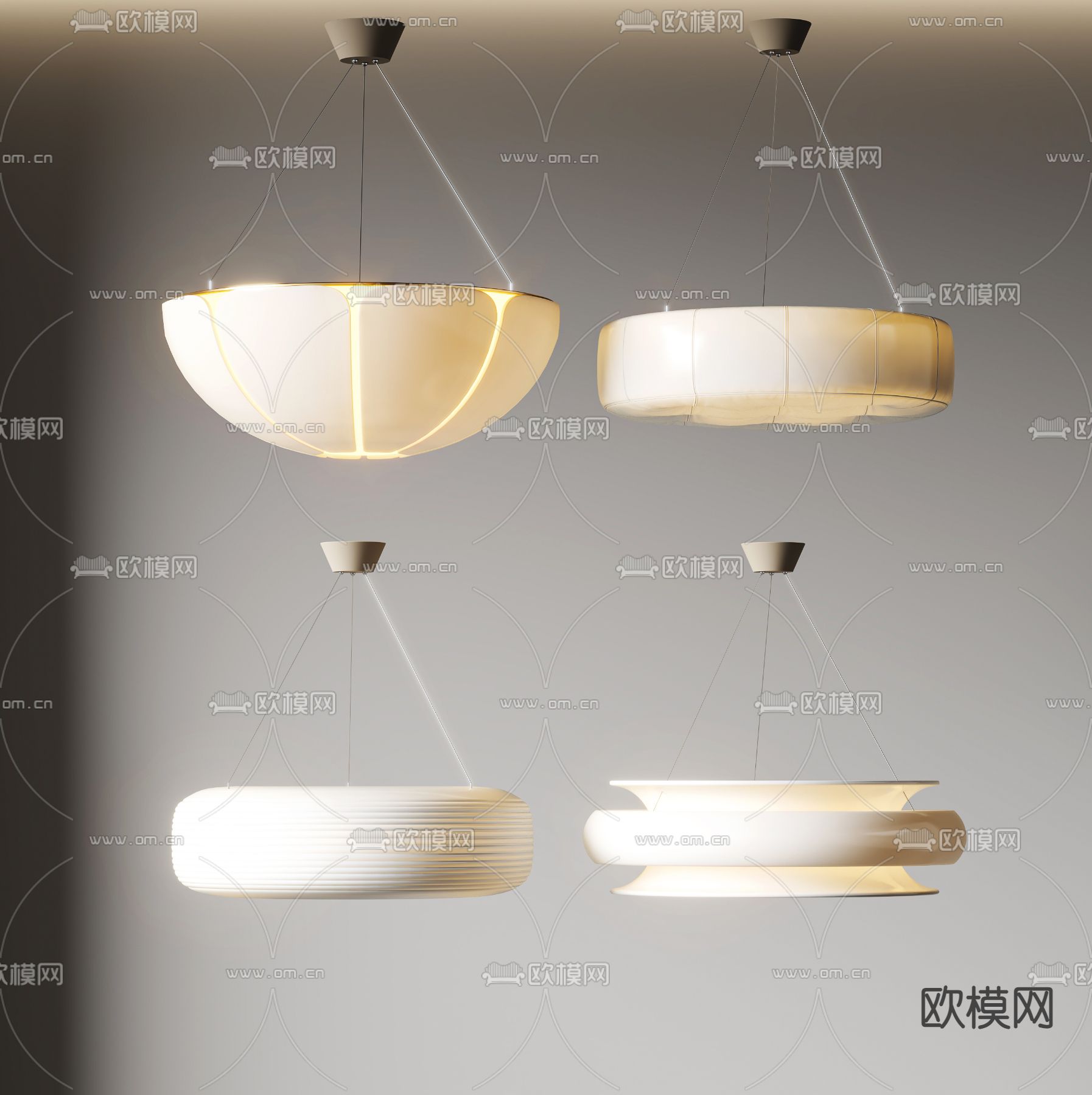 奶油风吊灯 大厅吊灯3d模型下载