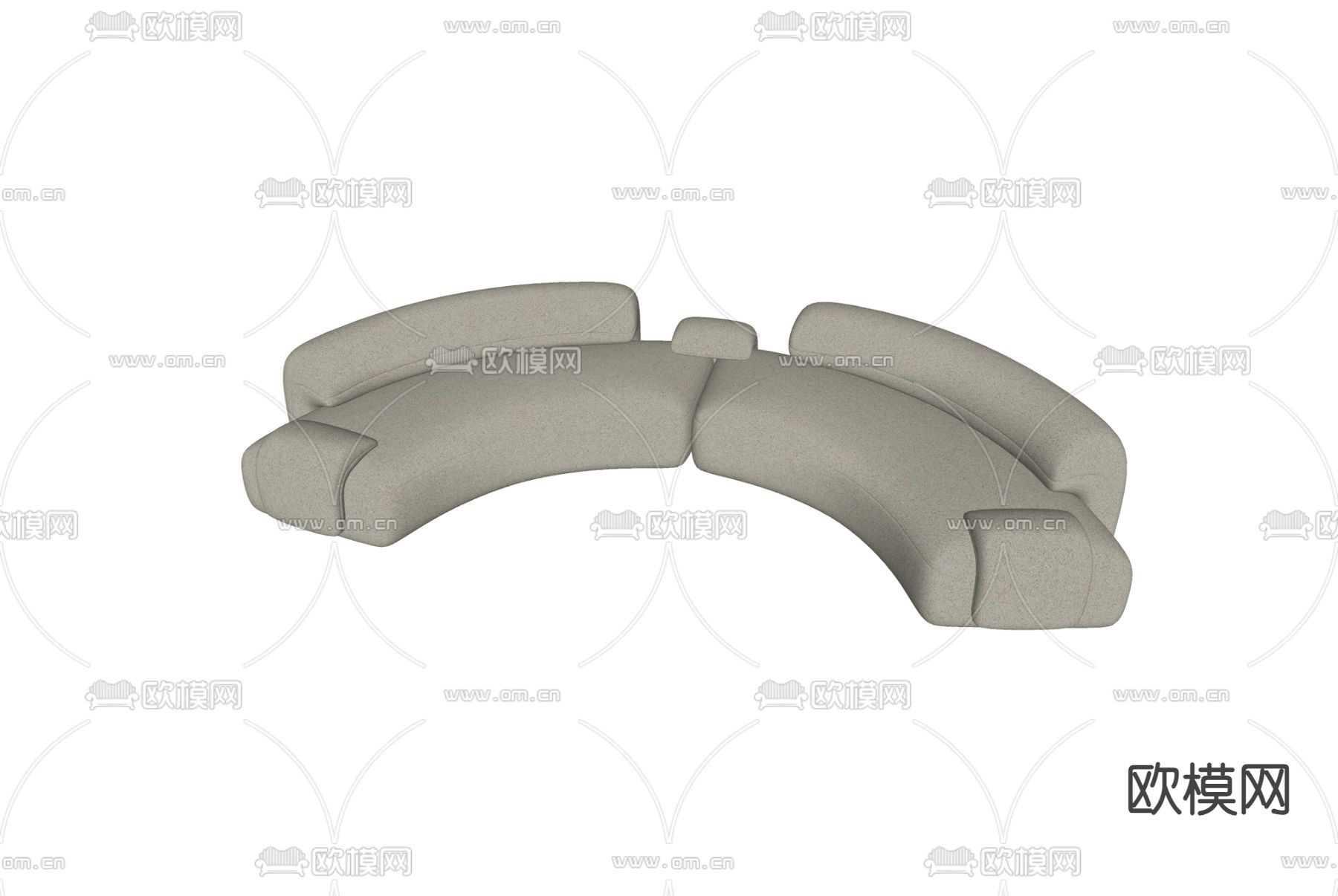 弧形沙发su模型下载（渲染图1）