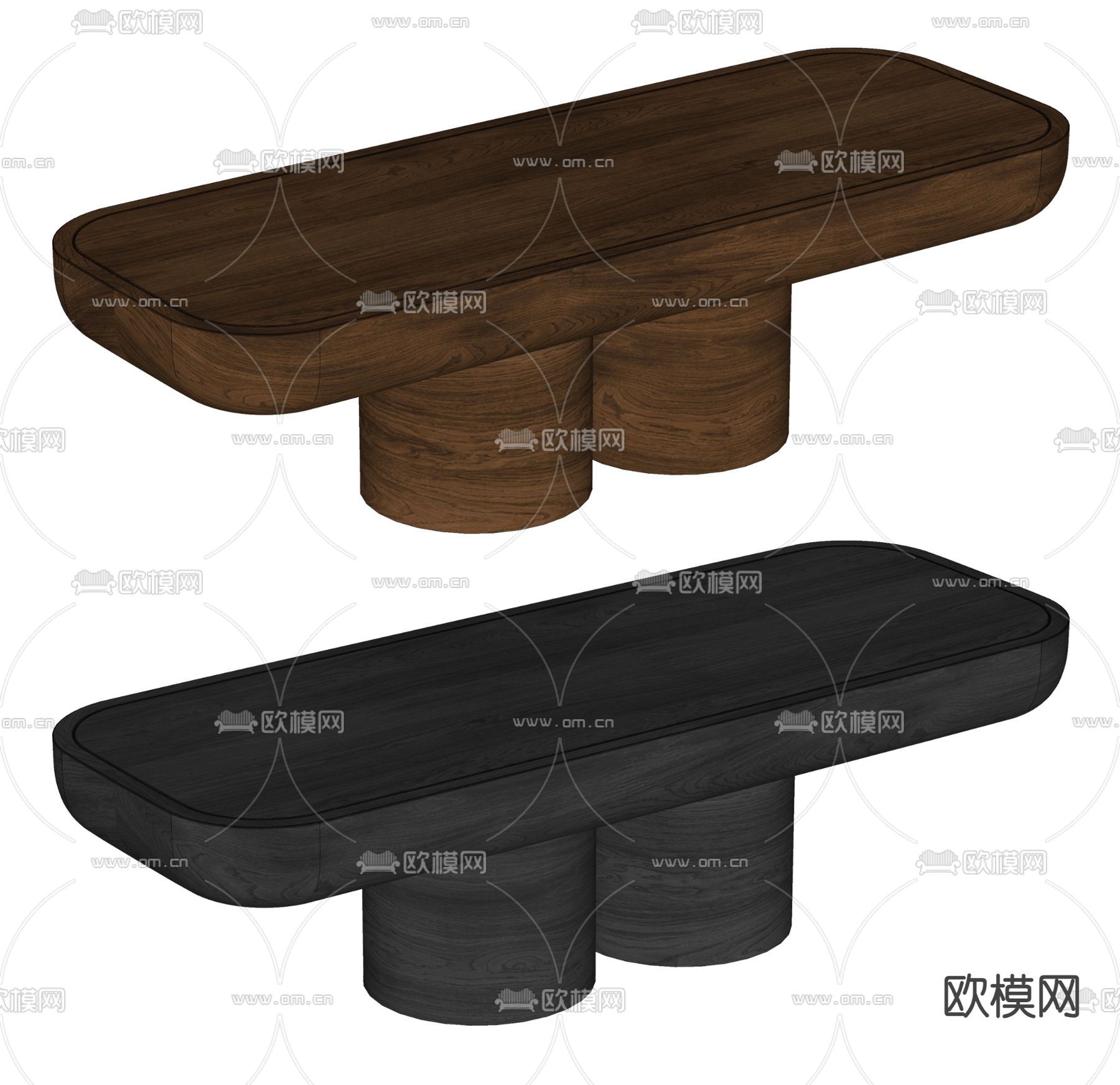 侘寂风长凳 凳子 条凳su模型下载（渲染图1）