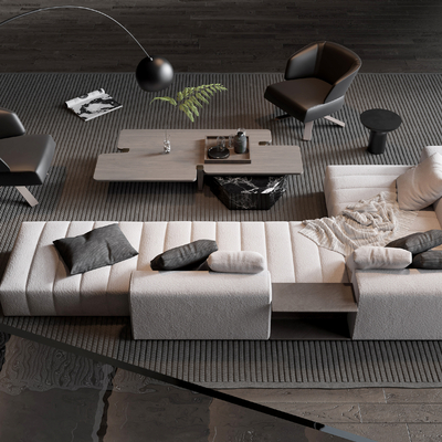  Minotti 现代组合沙发su模型 