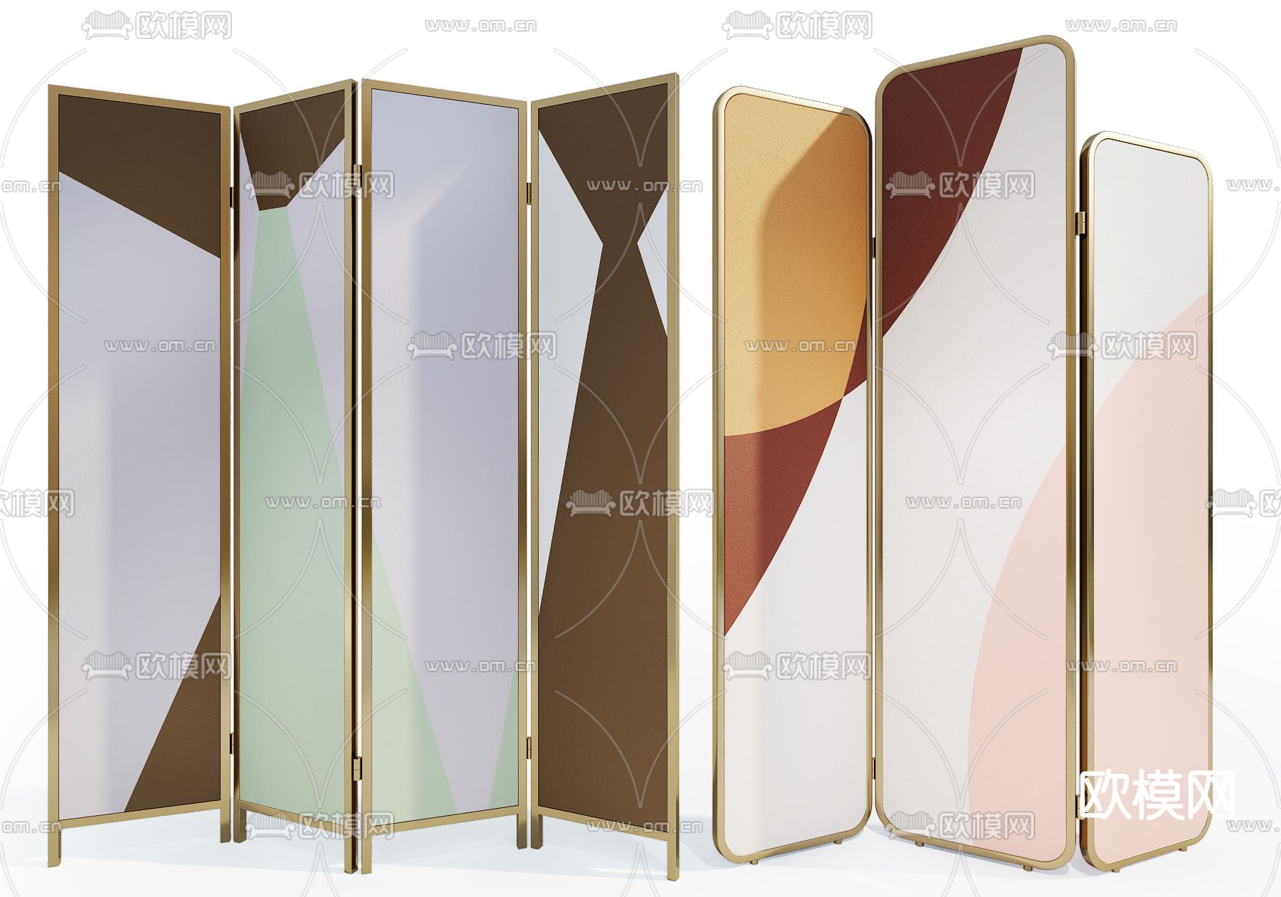 轻奢隔断 折叠屏风3d模型下载