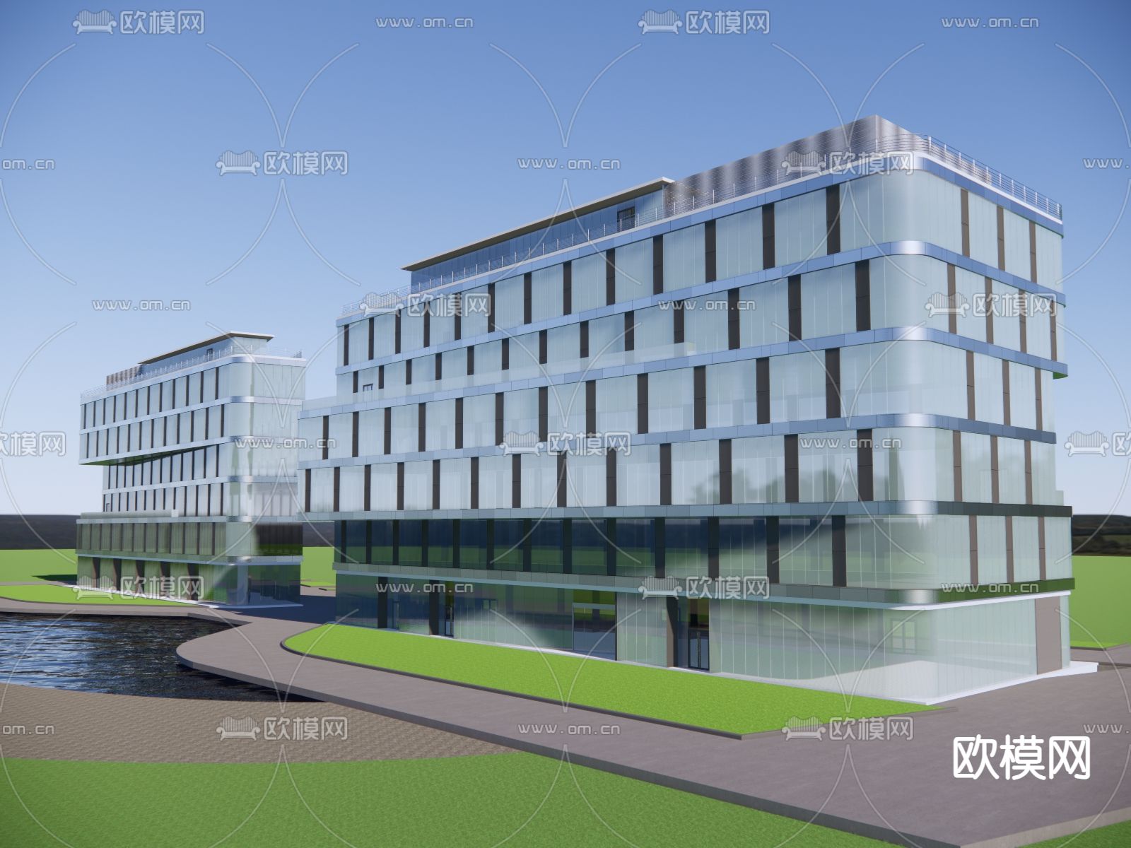 高层办公楼su模型下载（渲染图4）
