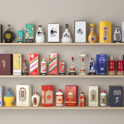  酒瓶 酒盒su模型 