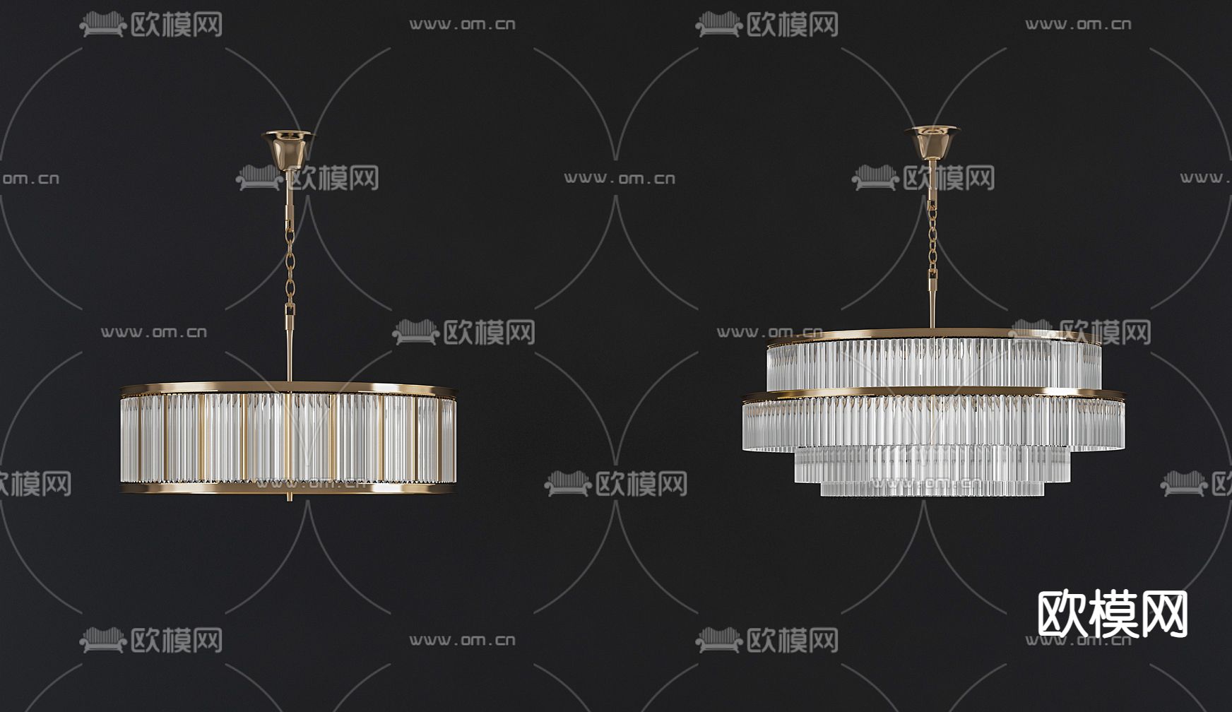 水晶吊灯 大厅吊灯3d模型下载