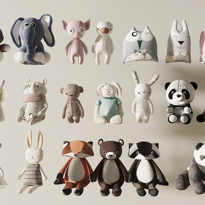  现代毛绒玩具su模型 