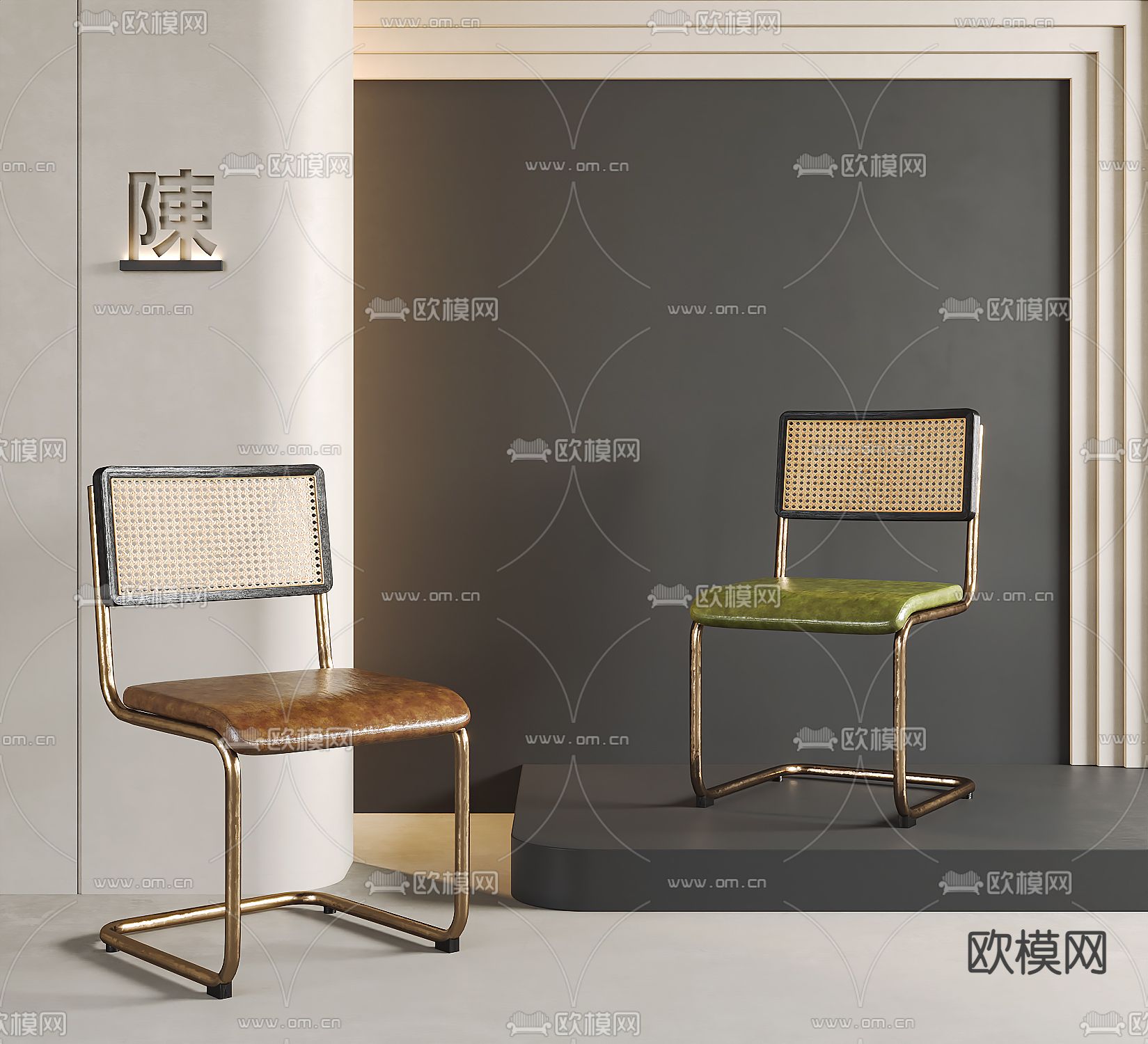 中古风餐椅su模型下载（渲染图2）