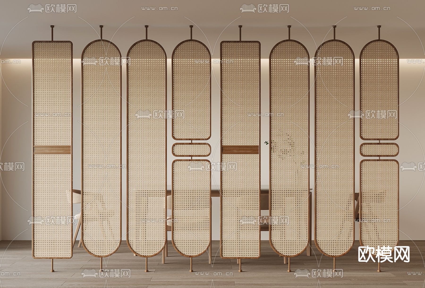 藤编屏风 镂空隔断3d模型下载