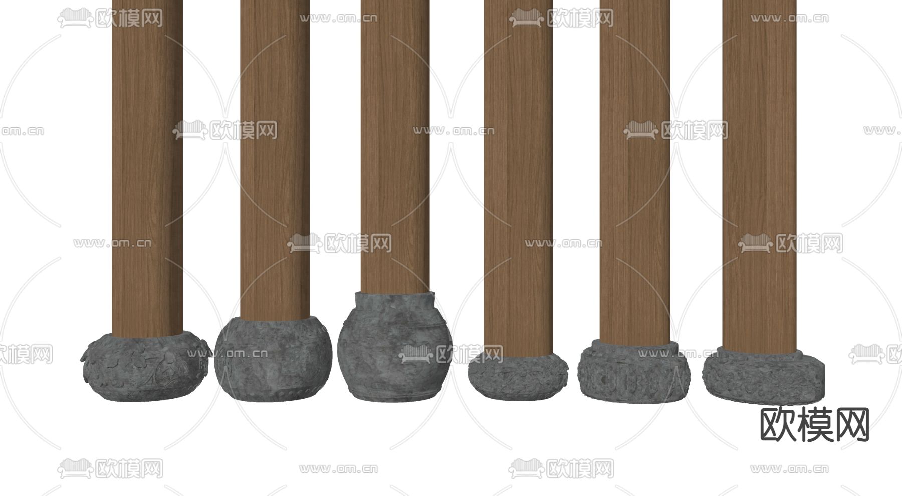 柱础石 柱基石 抱鼓石su模型下载（渲染图1）