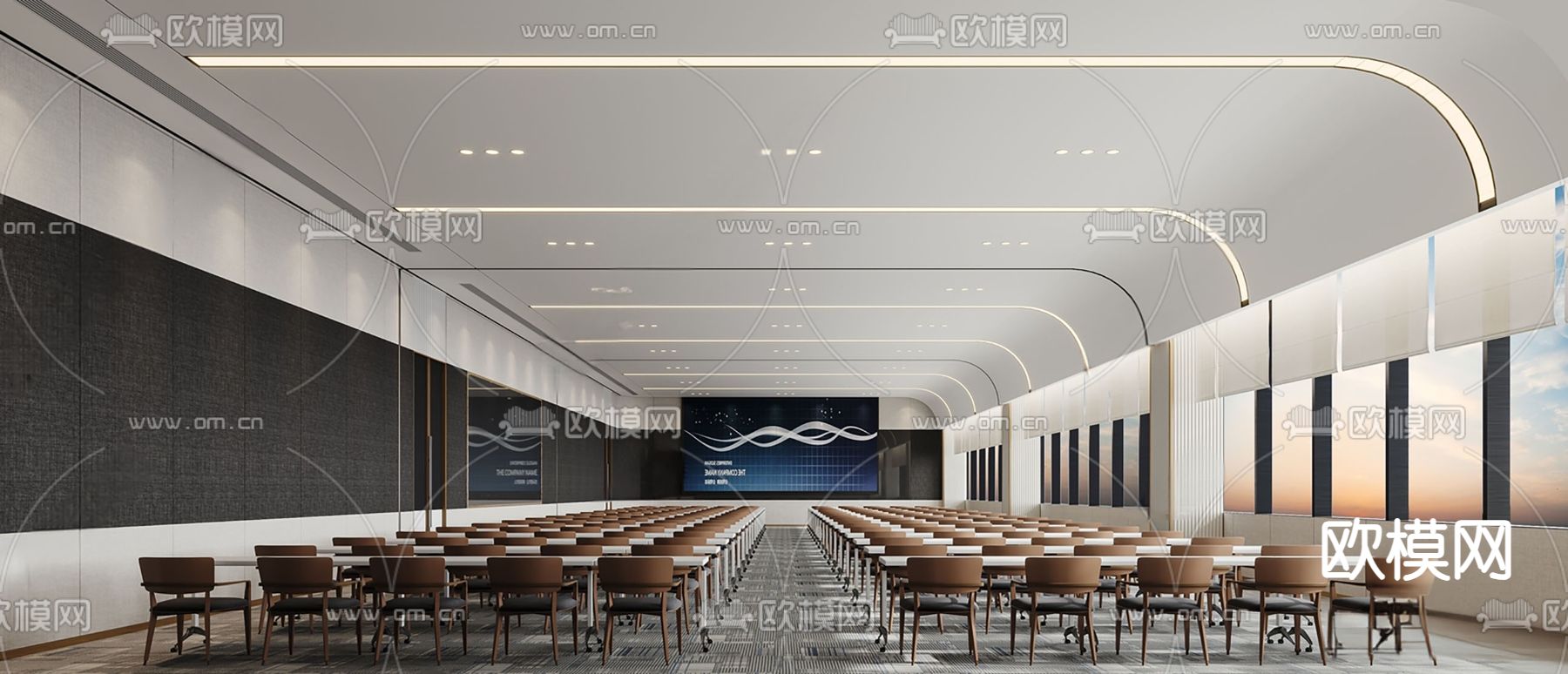 会议室 培训室 报告厅su模型下载（渲染图2）