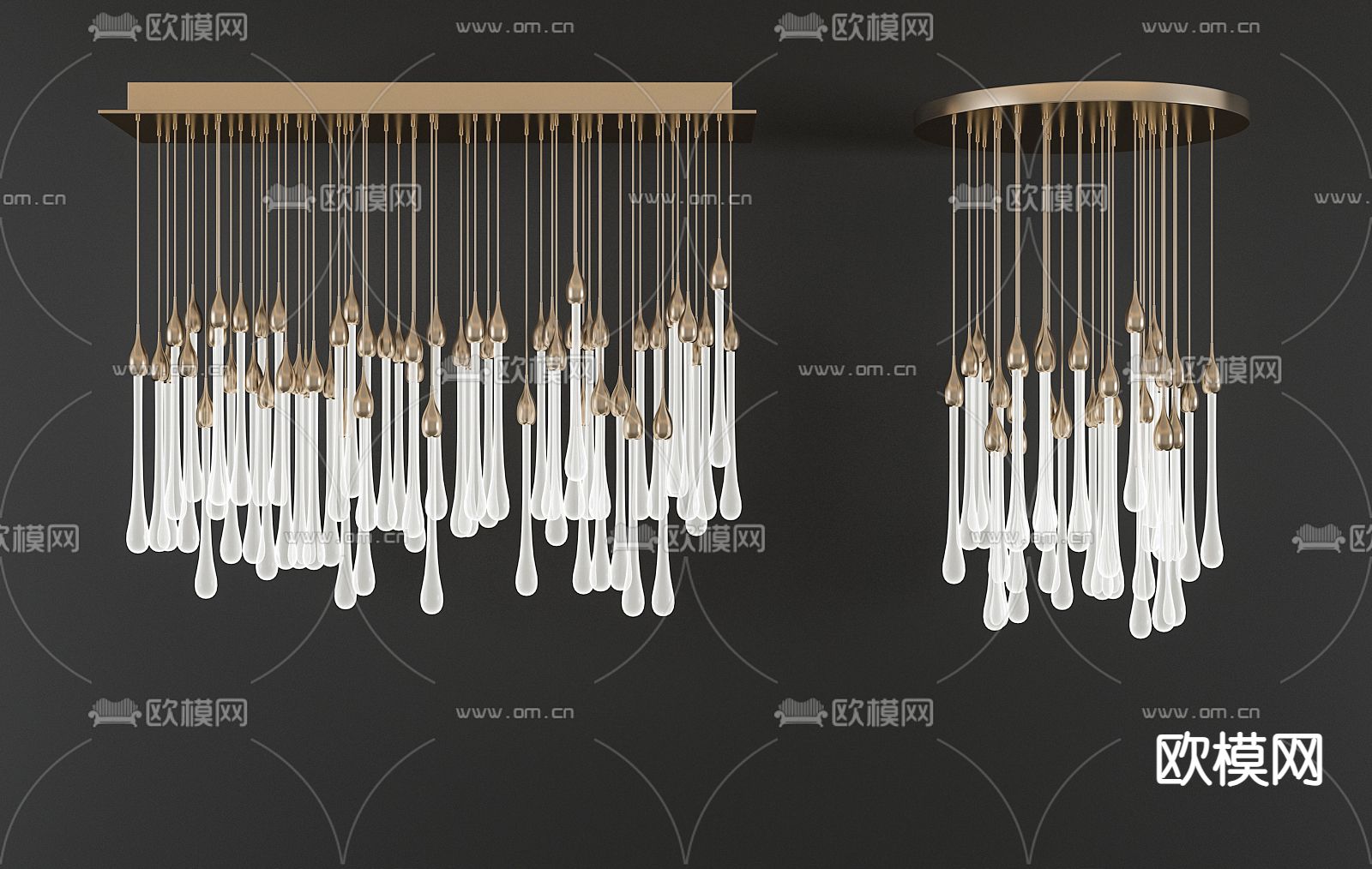 水滴吊灯 轻奢吊灯3d模型下载