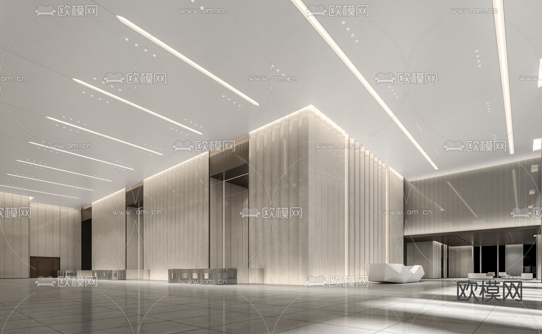 公司大堂su模型下载（渲染图2）