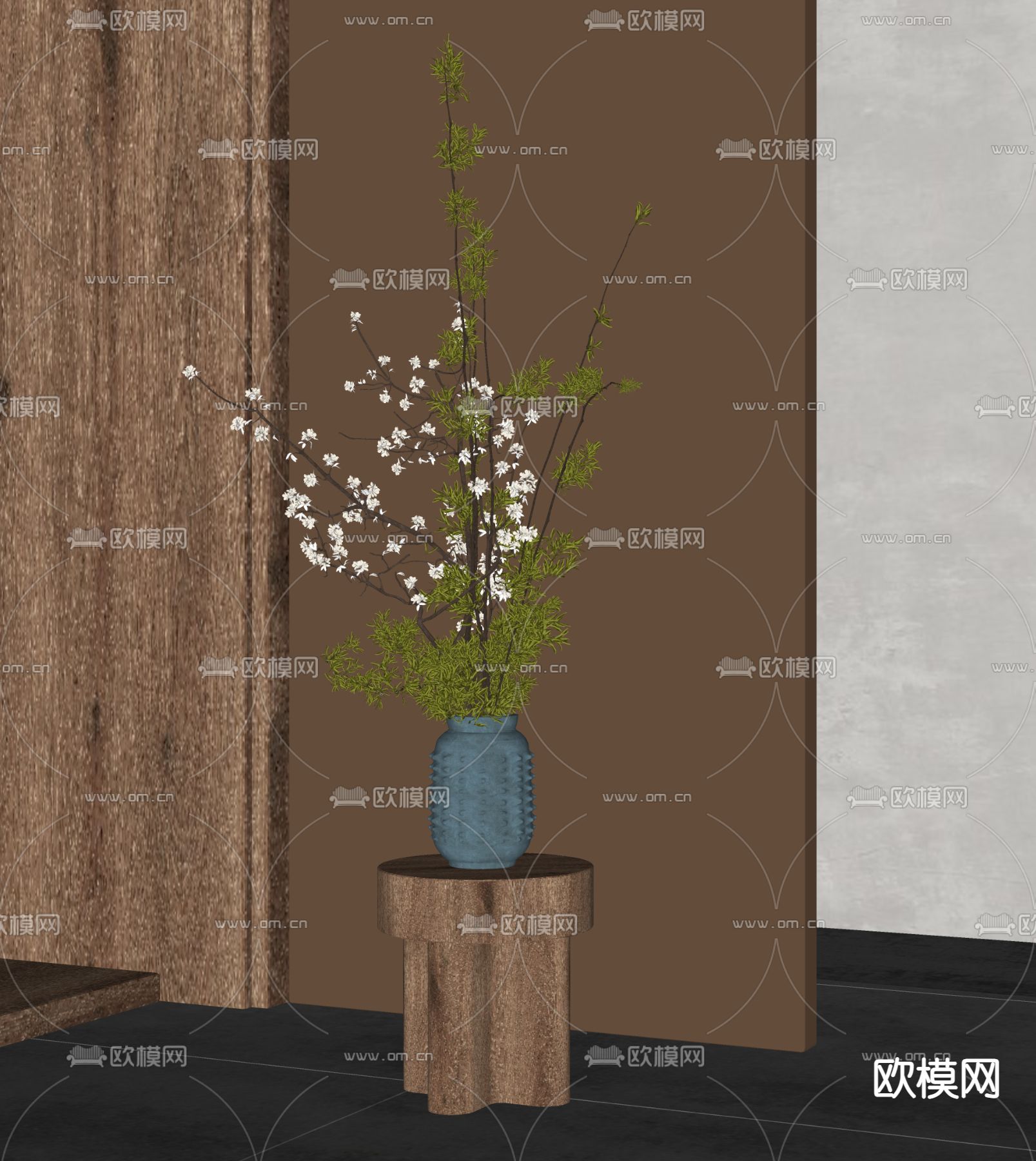 侘寂风花瓶 花艺su模型