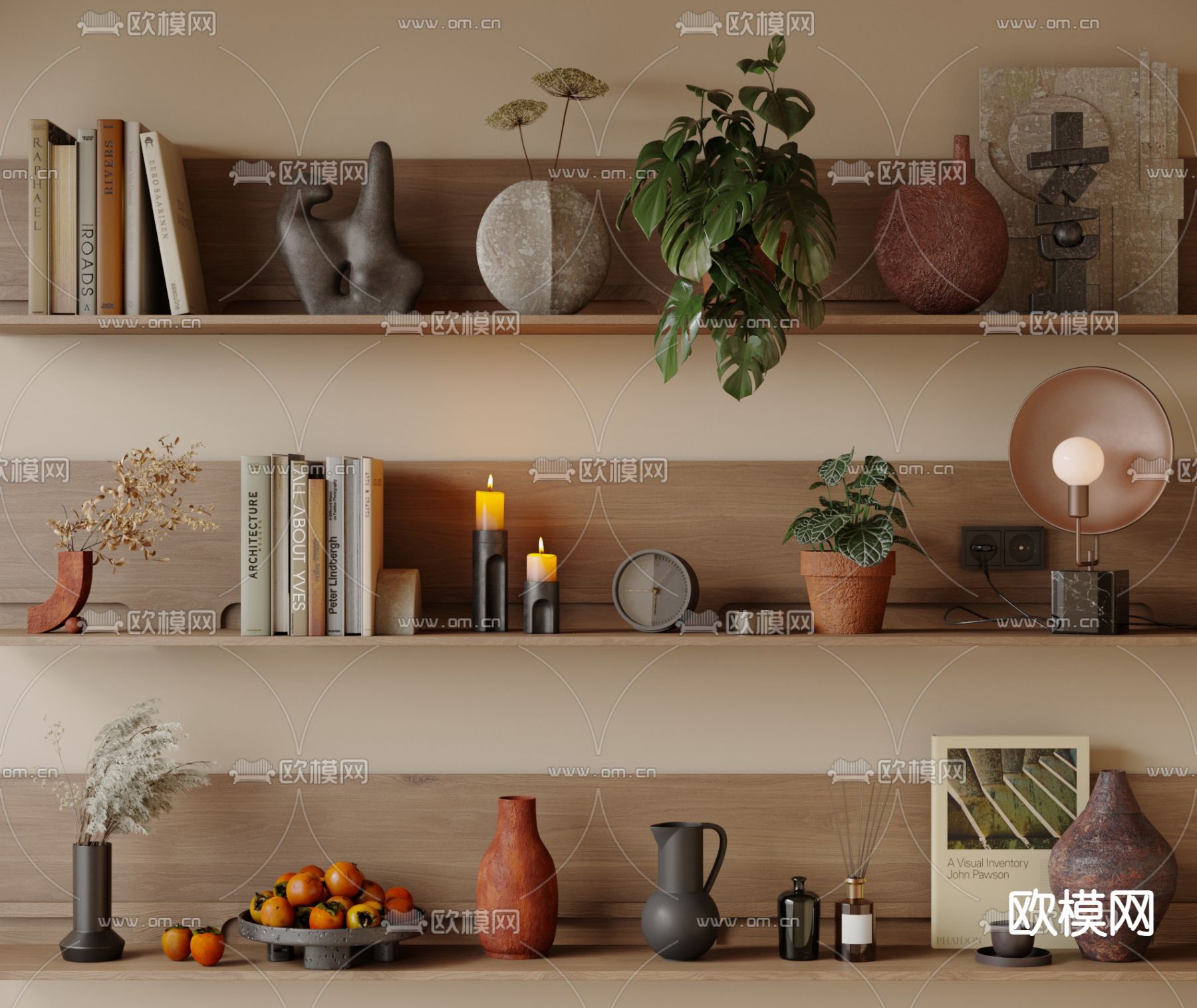 侘寂风装饰品摆件su模型下载（渲染图3）