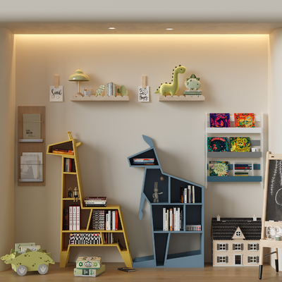  现代儿童书架su模型 