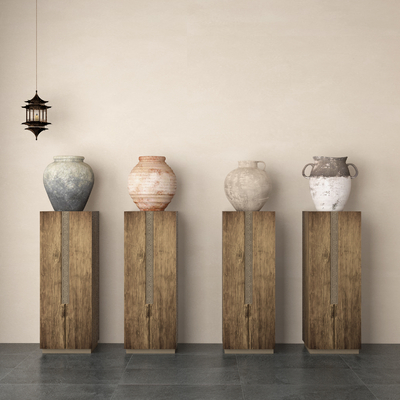  新中式陶瓷 器皿摆件su模型 