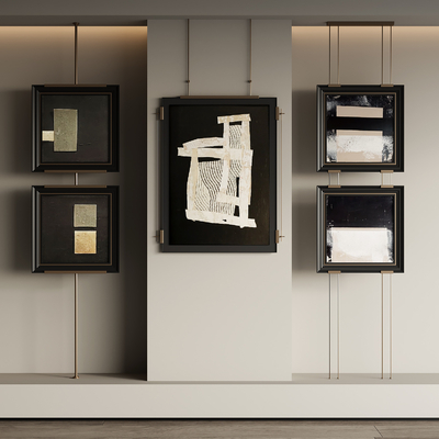 侘寂风装饰画 组合画su模型