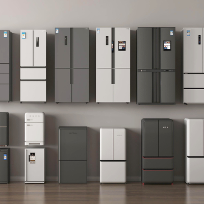  双门冰箱 智能冰箱 迷你冰箱su模型 