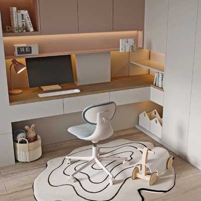  儿童书桌椅su模型 