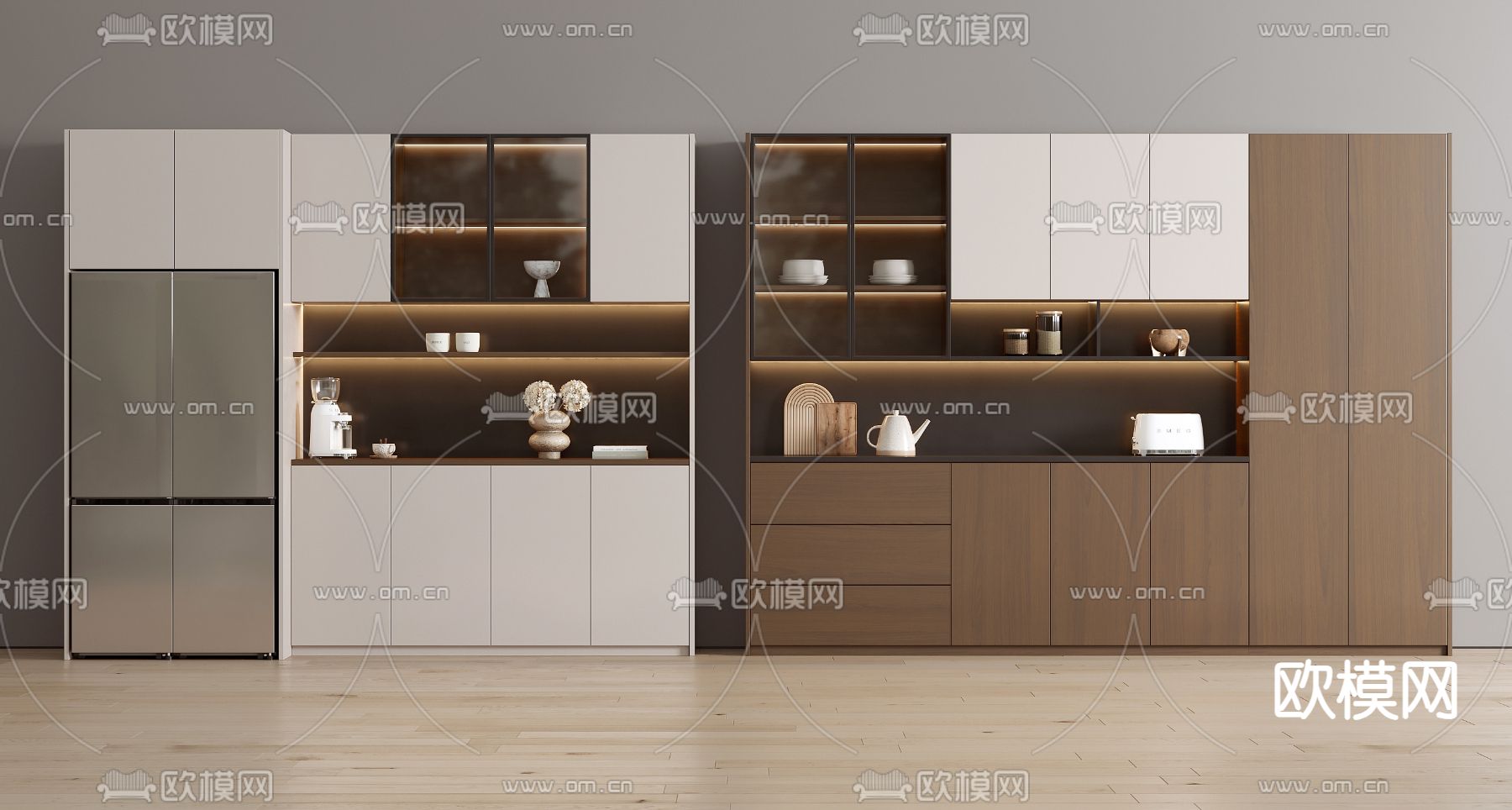 现代餐边柜3d模型下载