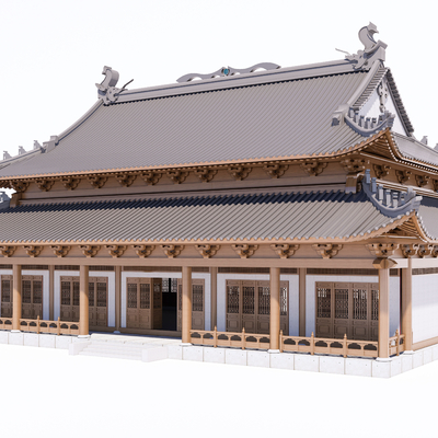  中式古建筑su模型 