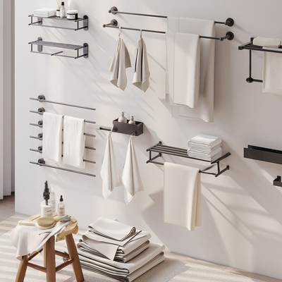  毛巾架 毛巾su模型 