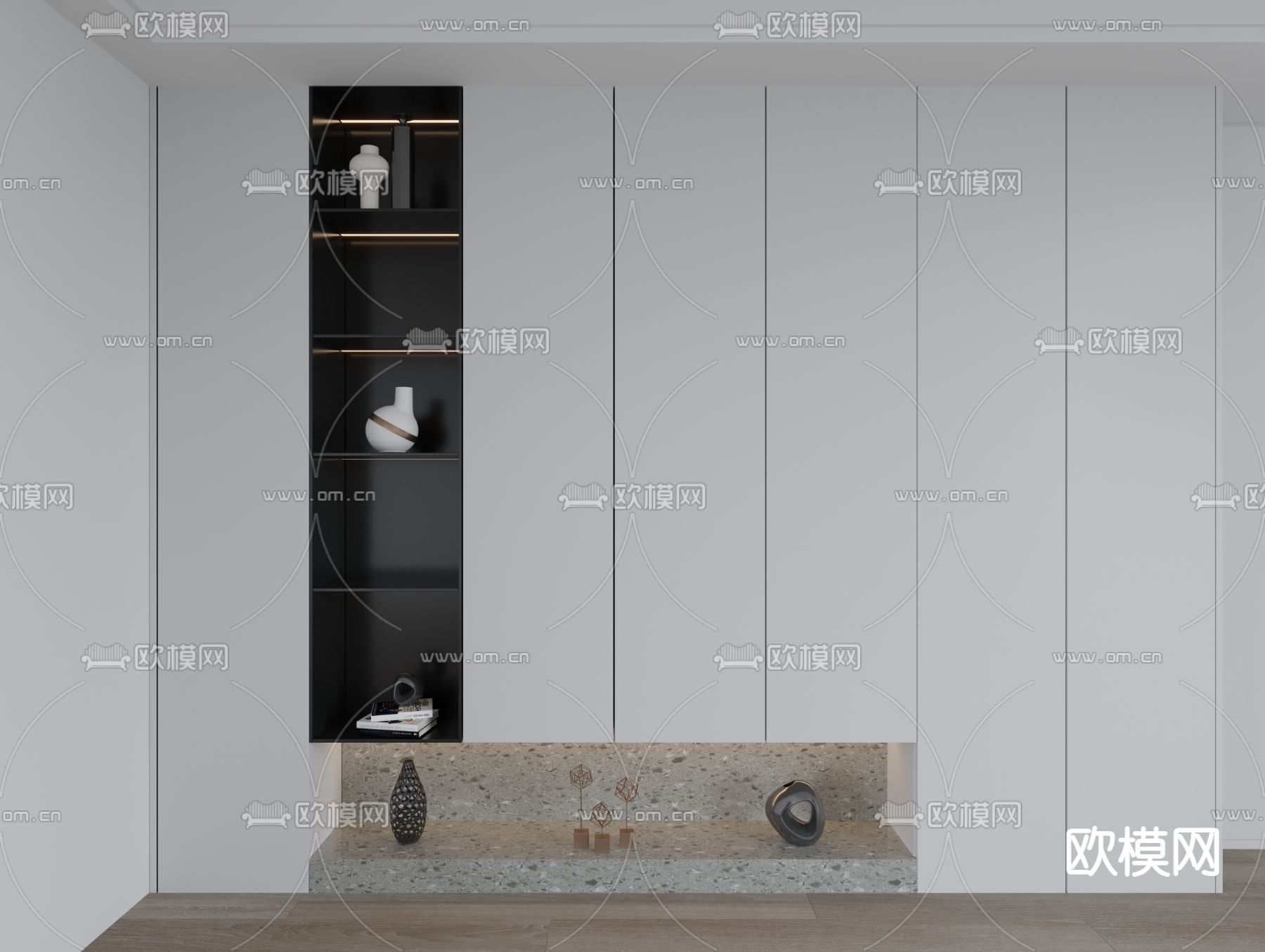 玄关鞋柜3d模型下载