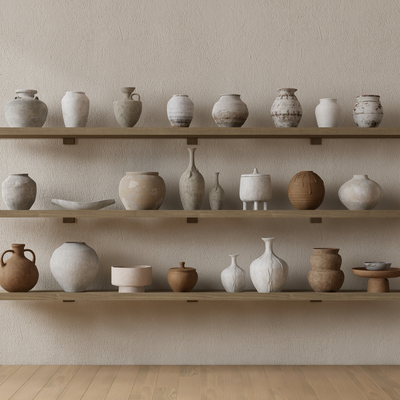  陶罐摆件 花瓶摆件su模型 