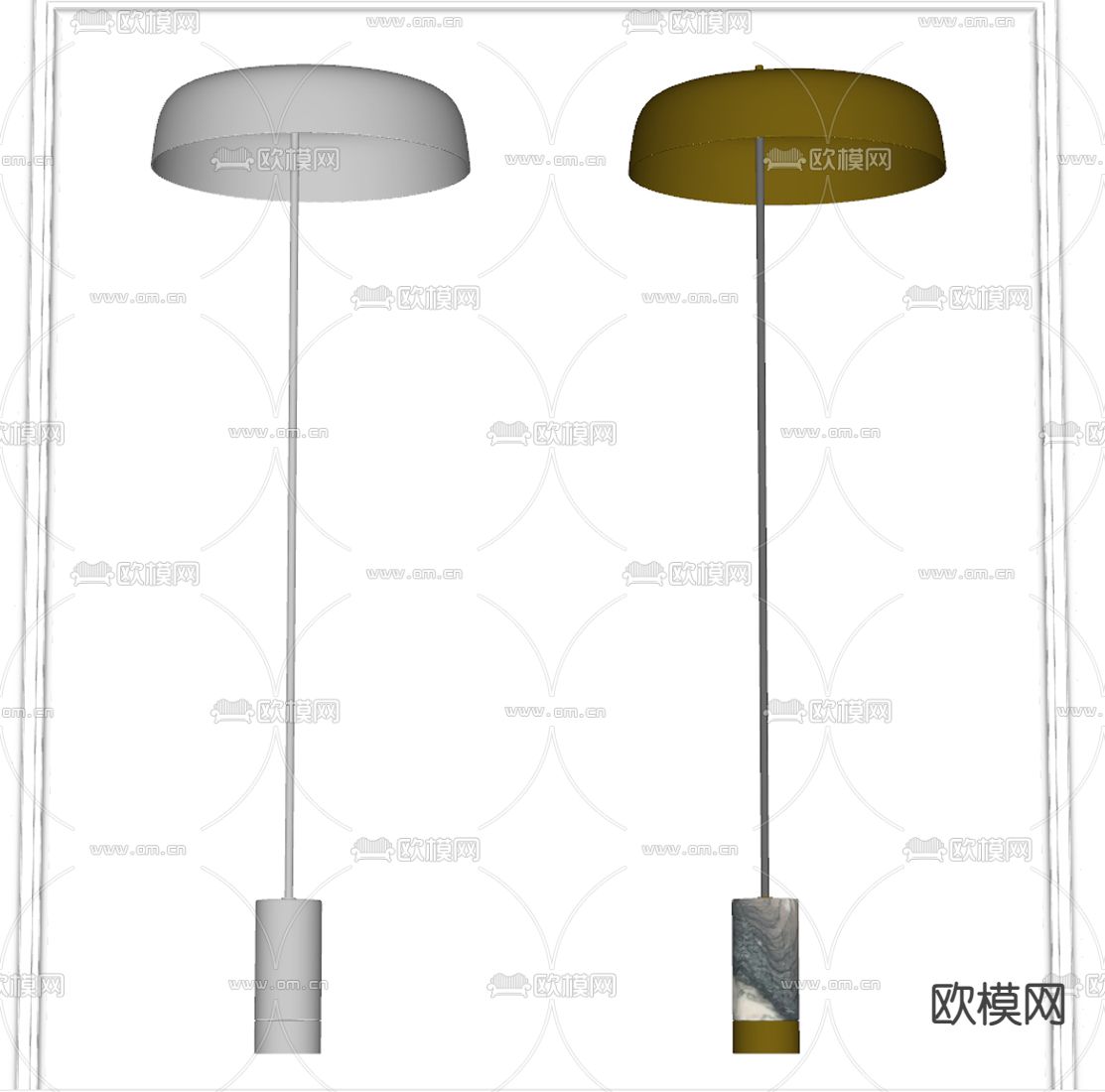 帽子落地灯su模型下载（渲染图2）