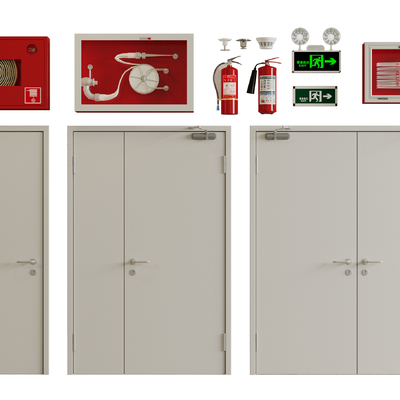  消防门 消防栓 消火栓su模型 