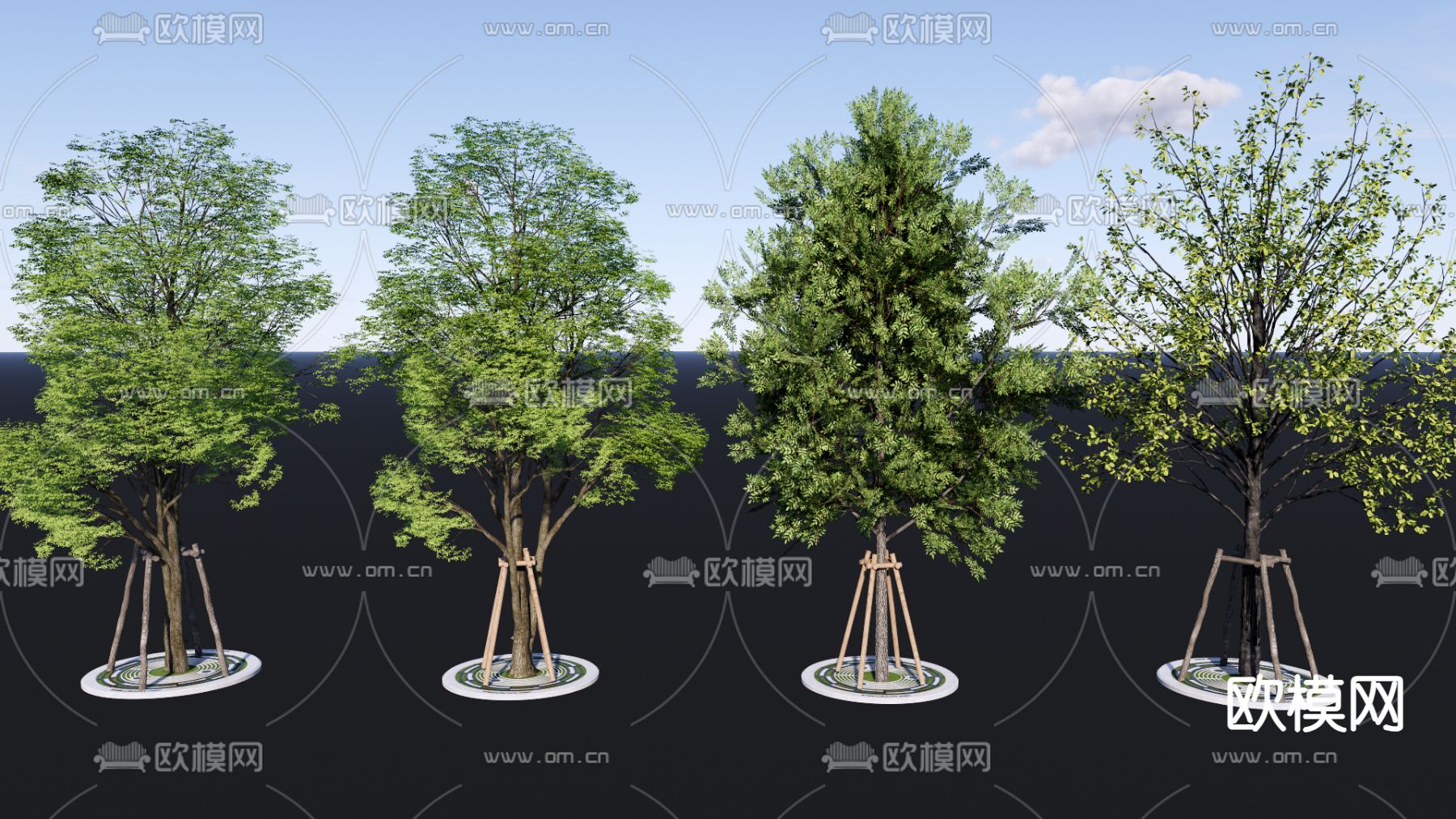 大树 景观树 园林树 乔木树su模型下载（渲染图1）