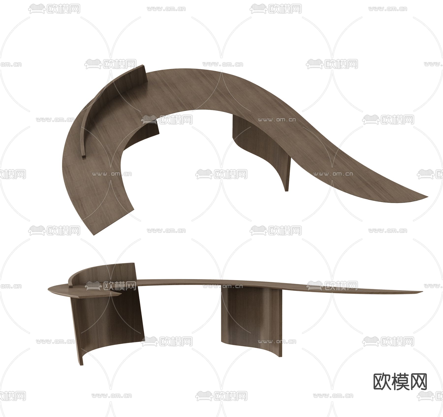 异形书桌3d模型下载