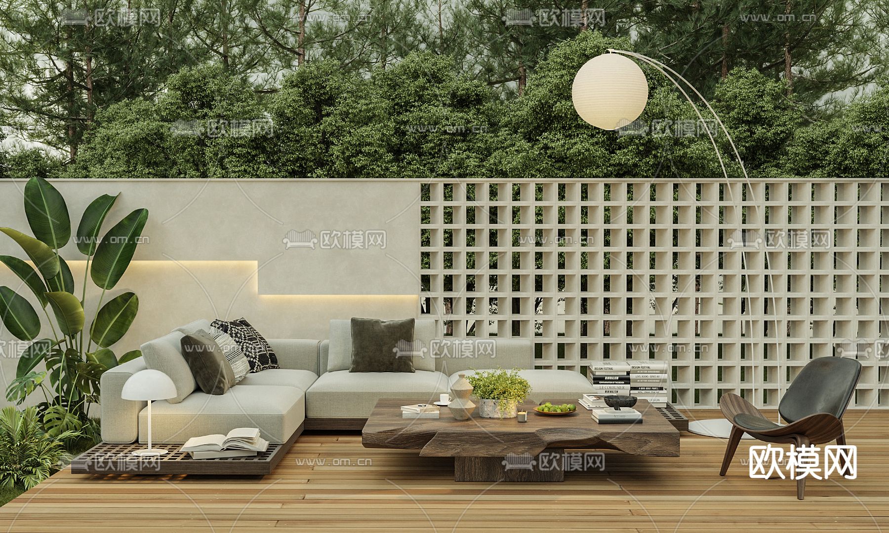 户外沙发 阳台沙发3d模型下载