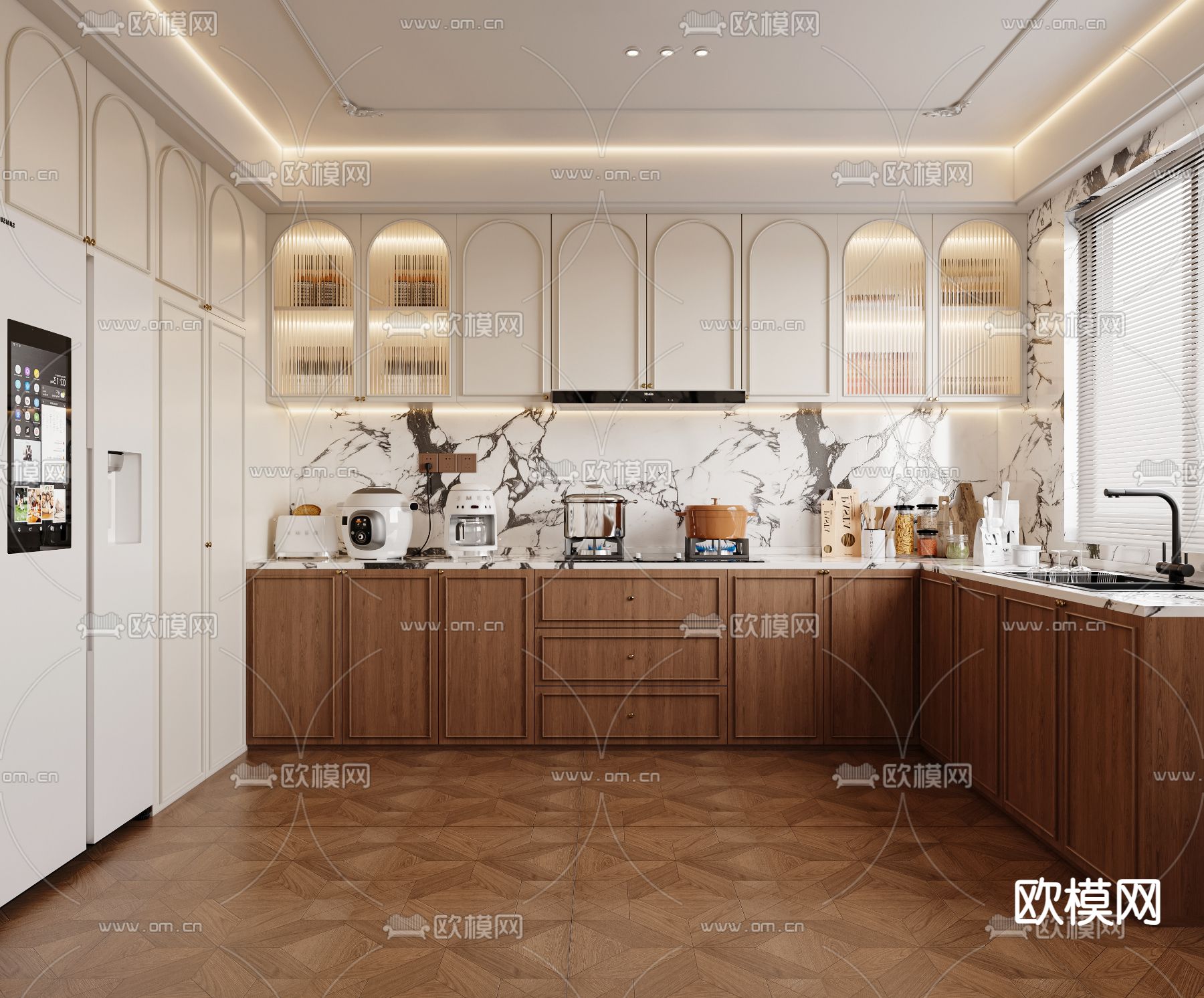 法式厨房 橱柜3d模型下载