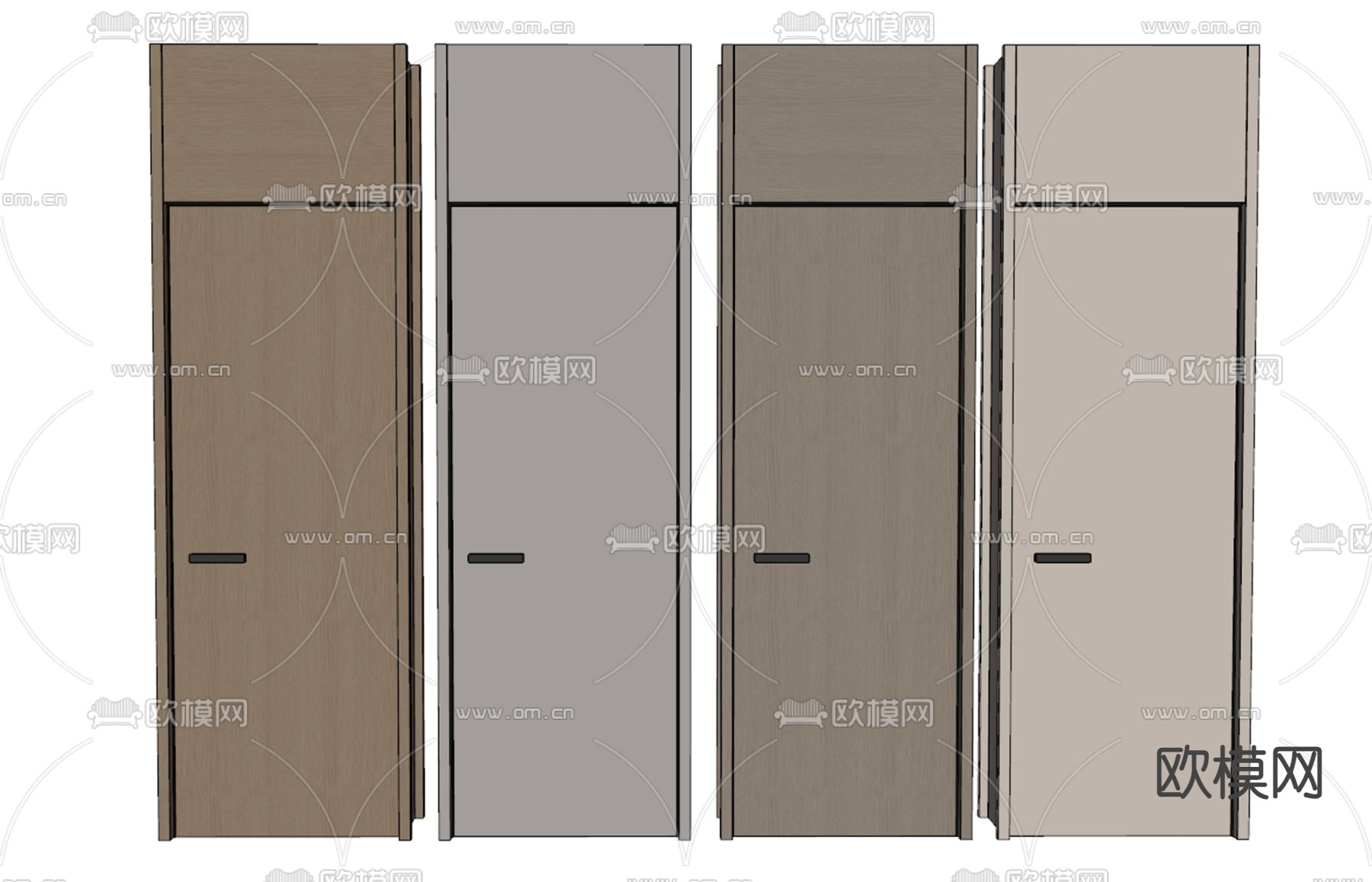 单开门通顶门  卧室门su模型下载（渲染图1）